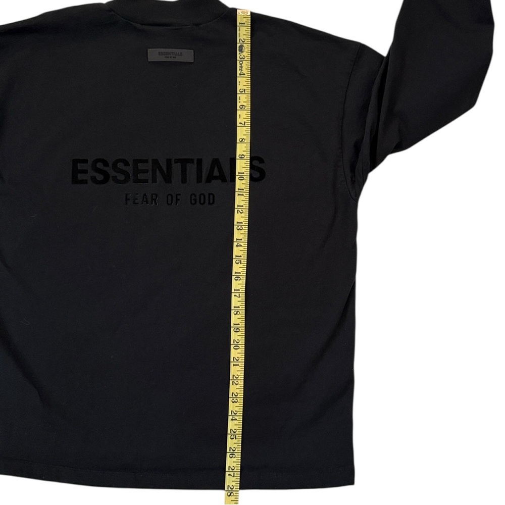 Fear of God Essentials Black Long Sleeve Moc-Neck T-Shirt Cotton Oversized Small - Picture 10 of 15